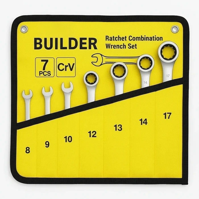 ست 7 عددی آچار یک سر تخت جغجغه دار