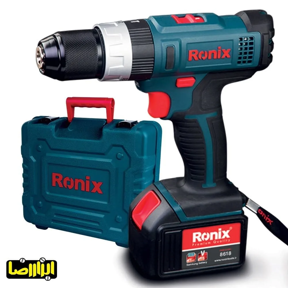 دریل پیچ گوشتی چکشی شارژی رونیکس 18 ولت مدل 8618
