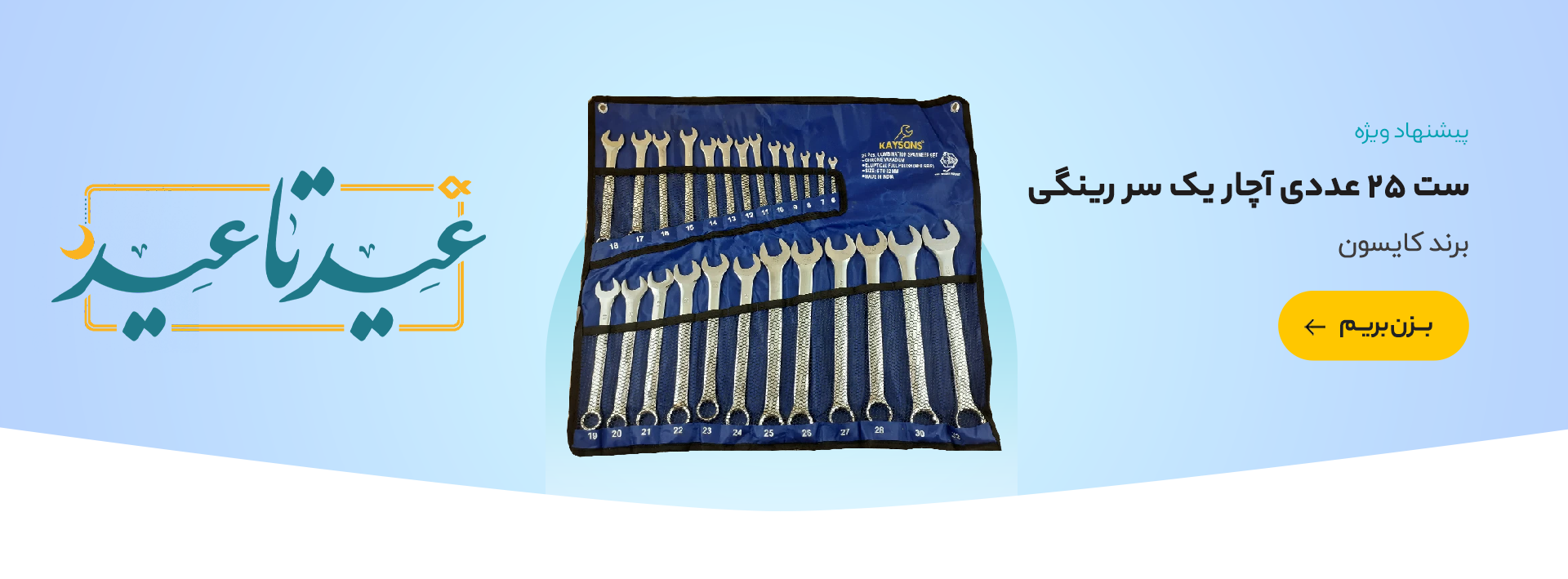 ست 25 عددی آچار یک سر رینگی کایسون