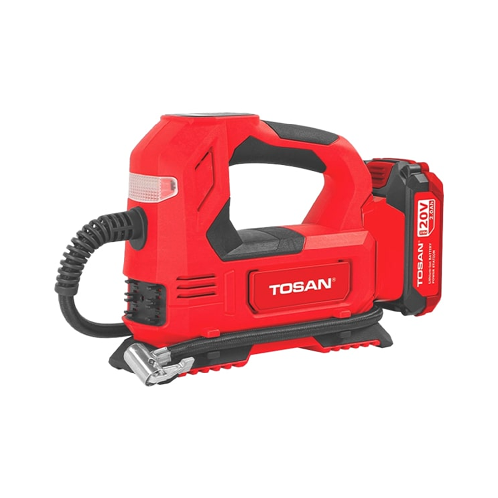 کیت پمپ باد فندکی و چراغ قوه شارژی توسن 20 ولت مدل 9799