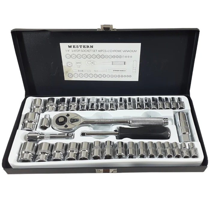 جعبه بکس وسترن 40 پارچه درایو 1/4 و 3/8 اینچ