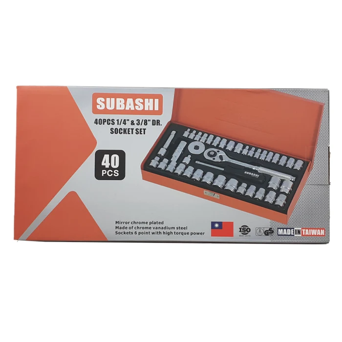 جعبه بکس سوباشی 40 پارچه درایو 1/4 و 3/8 اینچ تایوانی