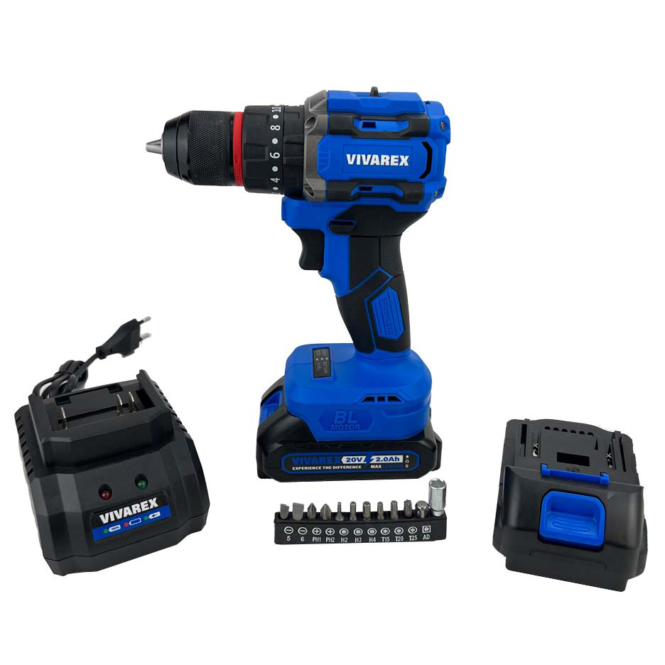 دریل پیچ گوشتی چکشی شارژی براشلس ویوارکس 20 ولت مدل VR2010V-IBL